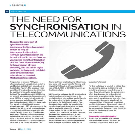 The need for Synchronisation in Telecommunications