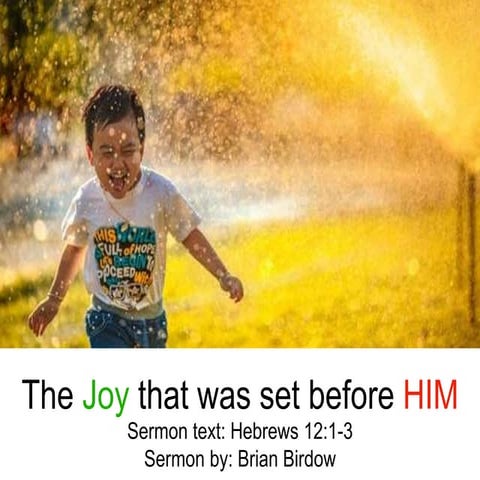 The joy that was set before HIM
