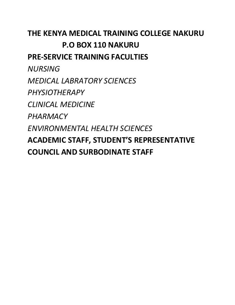 The kenya medical training college nakuru