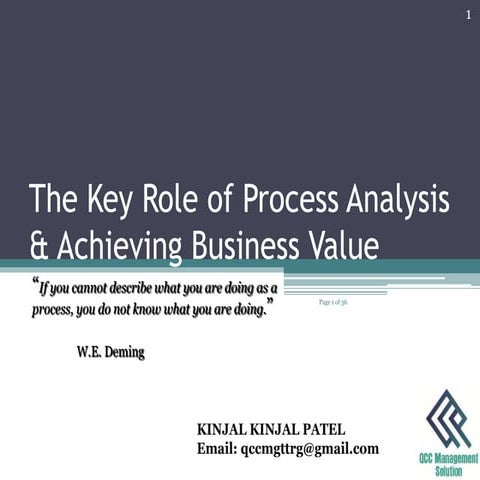 The key role of business process analysis &amp;