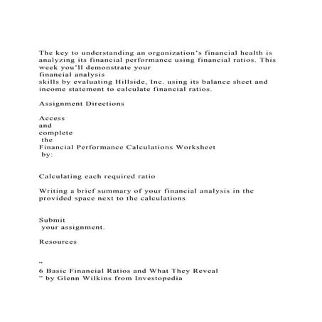 The key to understanding an organization’s financial health is a | DOCX