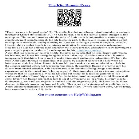 The Kite Runner Essay