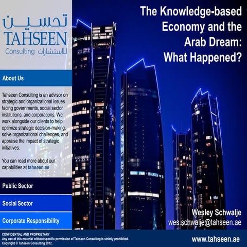 The Knowledge-based Economy and the  Arab Dream:  What Happened?