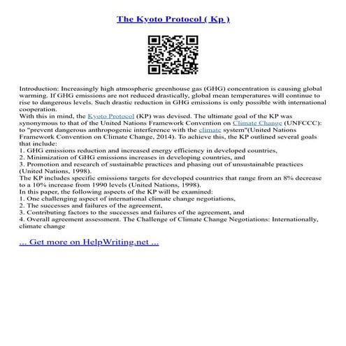 The Kyoto Protocol ( Kp ) | PDF