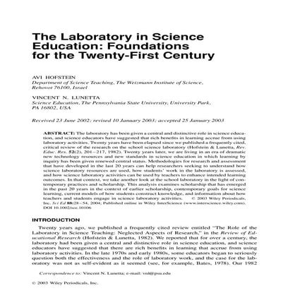 The laboratory in science