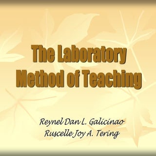 The laboratory method of teaching
