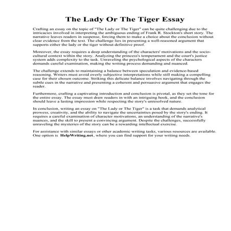 The Lady Or The Tiger Essay.pdf