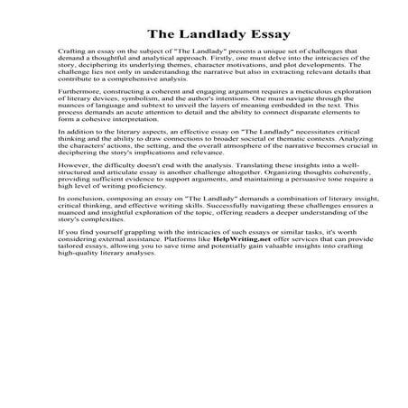 The Landlady Essay.pdf