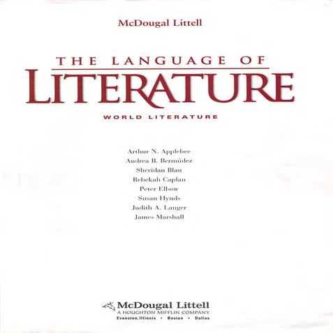 The language of literature   world literature