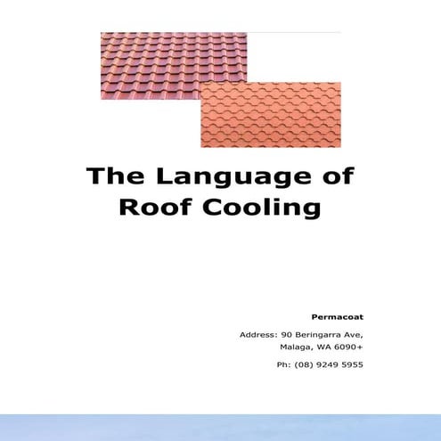 The Language of Roof Cooling