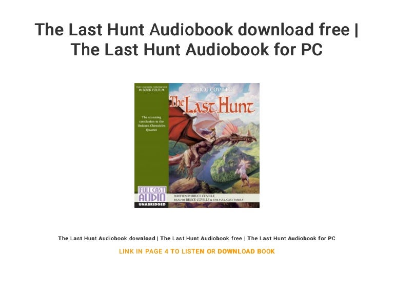 The Last Hunt Audiobook Download Free The Last Hunt Audiobook For Pc