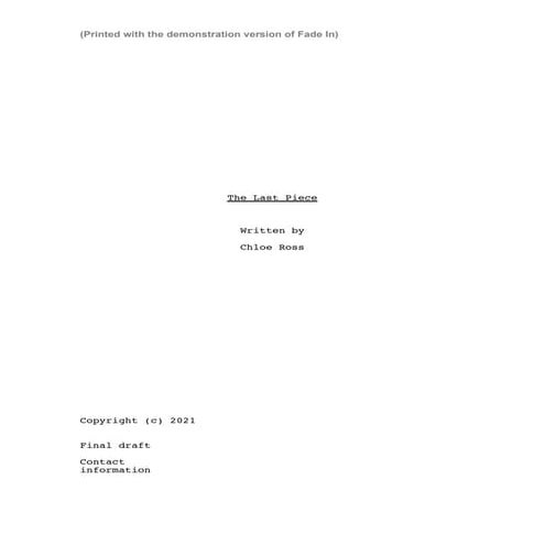 Nostalgia Screenplay Final Draft | DOCX