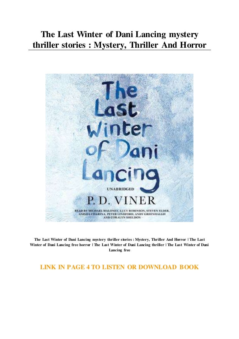 The Last Winter Of Dani Lancing Mystery Thriller Stories Mystery