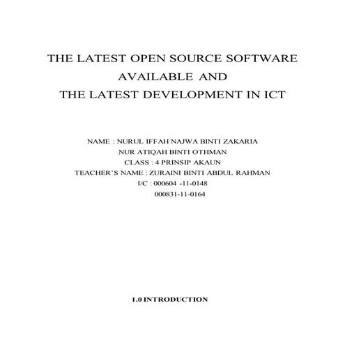 The latestopensourcesoftwareavailableandthelatestdevelopmentinict (1)