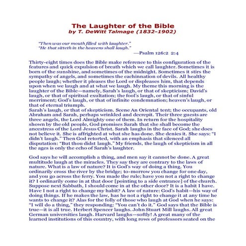 The laughter of the bible