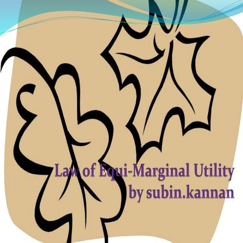 The law of equi marginal utility