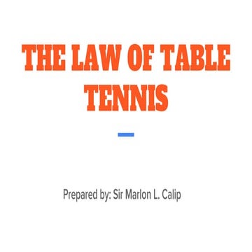 THE LAW OF TABLE TENNIS, must know about the gamepptx