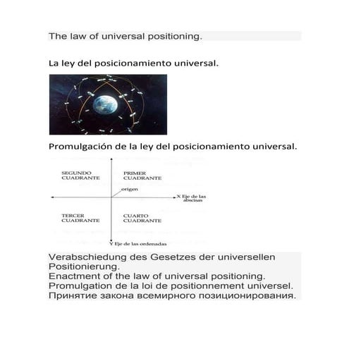 The law of universal positioning