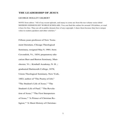 The leadership of jesus