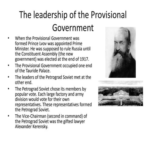 The leadership of the provisional government
