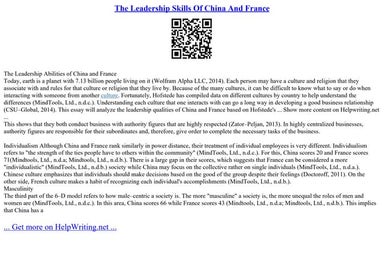 The Leadership Skills Of China And France