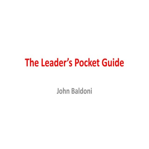 The Leader’s Pocket Guide