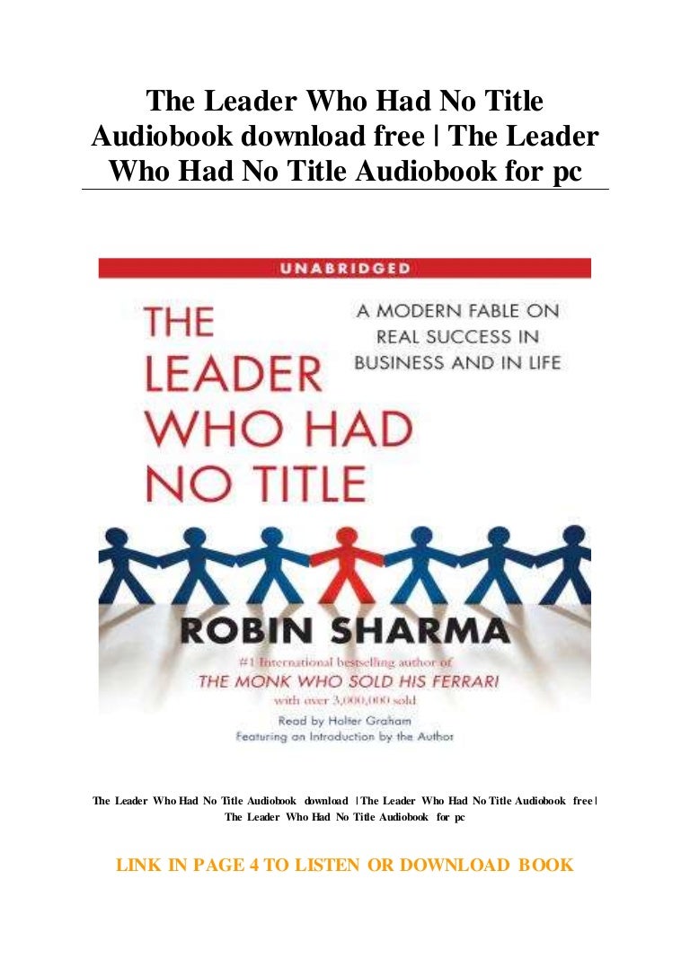 The Leader Who Had No Title Audiobook download free The Leader Who