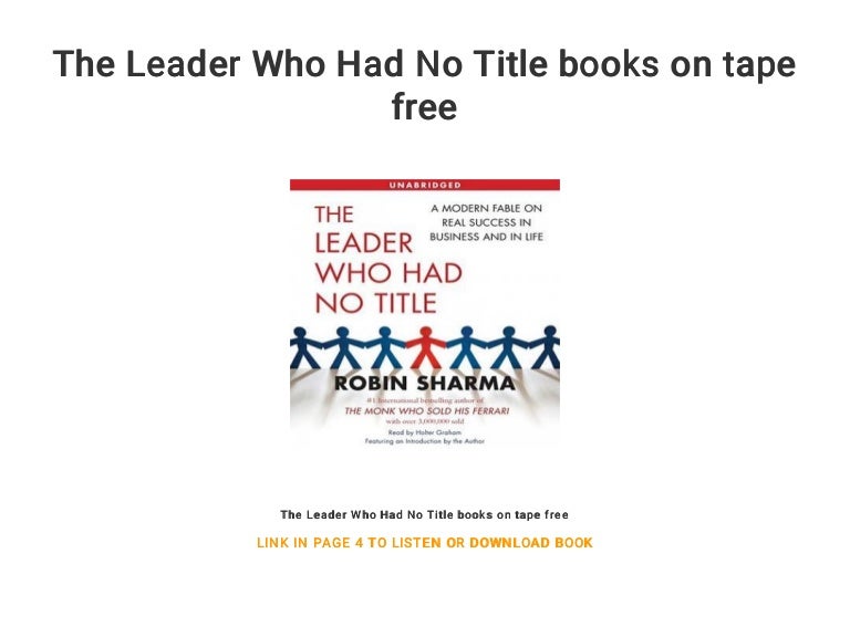 The Leader Who Had No Title books on tape free