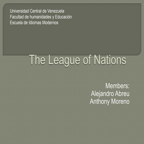PPT - The League of Nations - IIA2