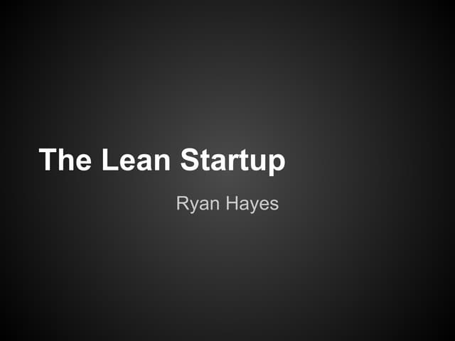 The Lean Startup