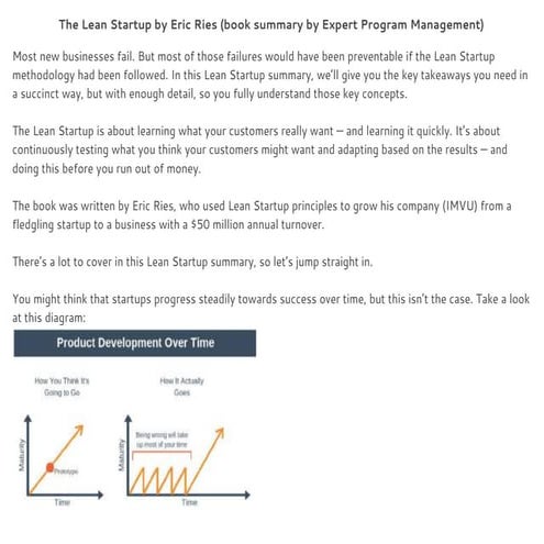 The Lean Startup (book summary by Expert Program Management)