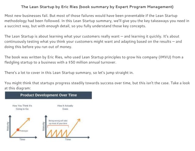 The Lean Startup (book summary by Expert Program Management)
