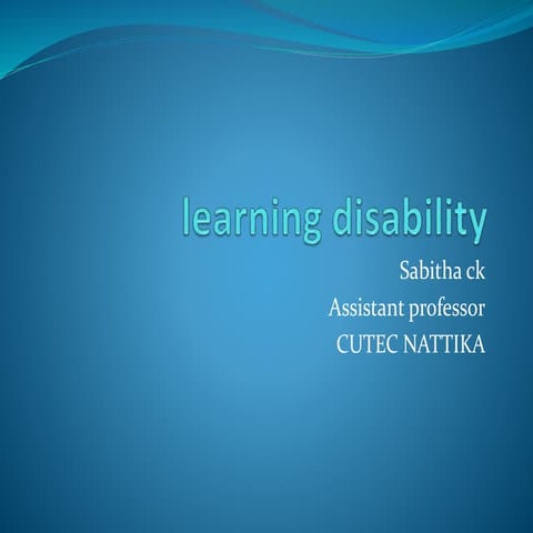 The learning disabled child