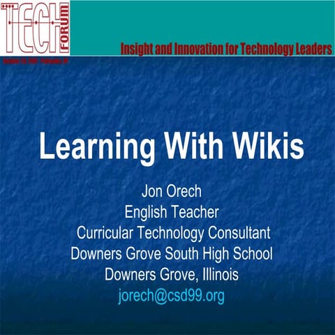 Learning With Wikis