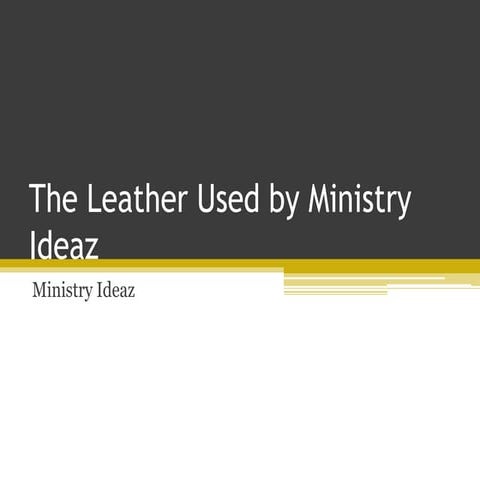 The Leather Used by Ministry Ideaz