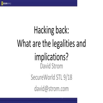 The legalities of  hacking back