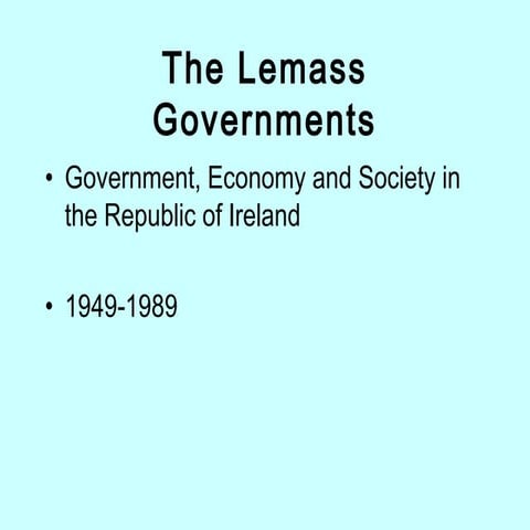 The Lemass Governments revision