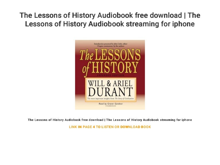 The Lessons Of History Audiobook Free Download The Lessons Of Histo