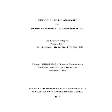 Financial Ratio Analysis