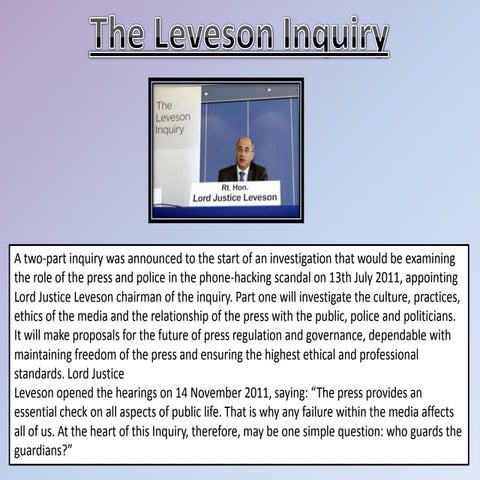 The leveson inquiry