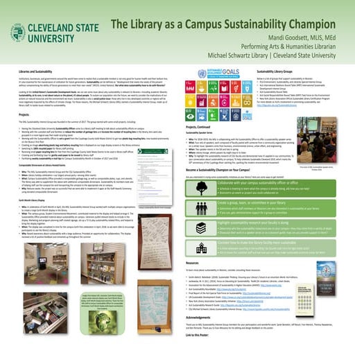 The Library as a Campus Sustainability Champion