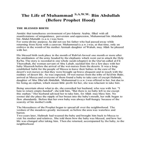 The life of Muhammad saw