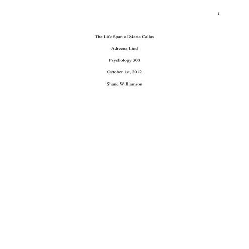 The Life Span of Maria Callas
