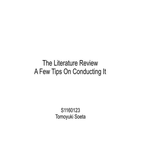 The literature review