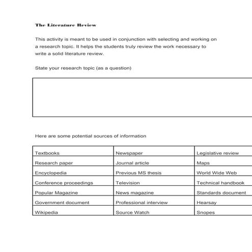 The literature review