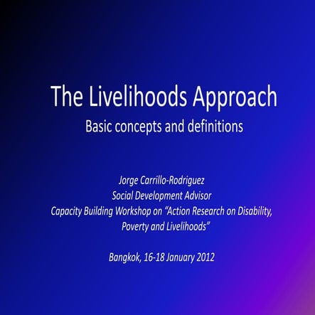 The livelihoods approach