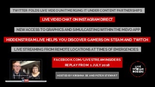 Live Stream Insiders EP139: Instagram launches live video chat in Instagram Direct