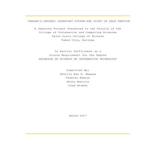 Thelmas grocery store Inventory & POS