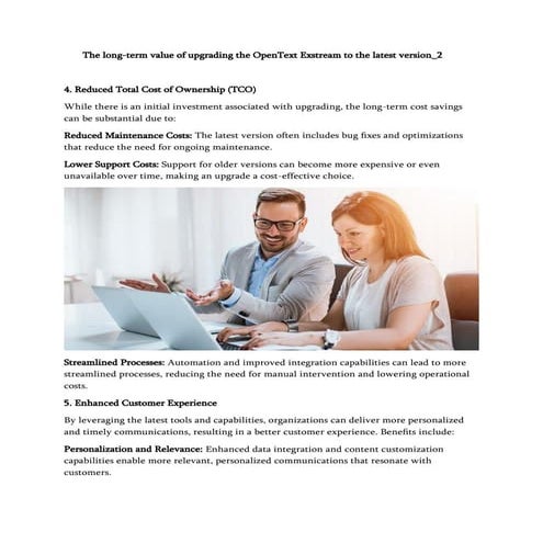 The long-term value of upgrading the OpenText Exstream to the latest version_...