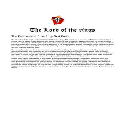 The lord of the rings | PDF